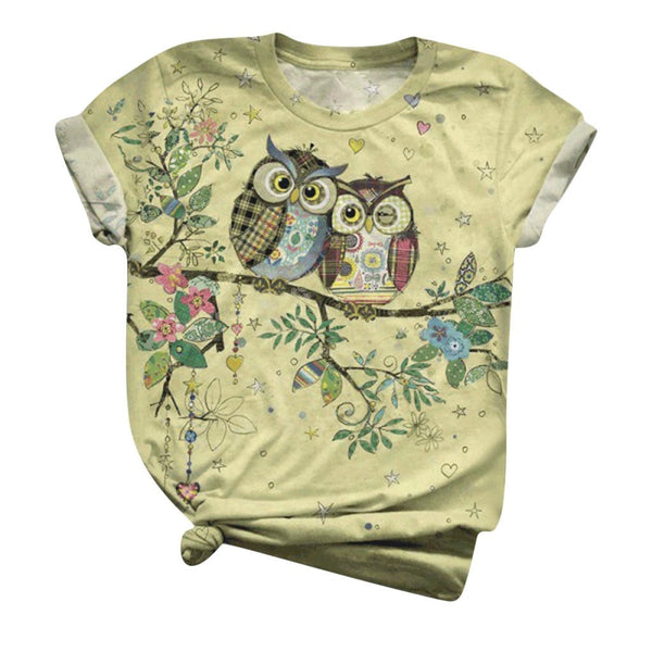 3D Animal Owl Printed Tshirt