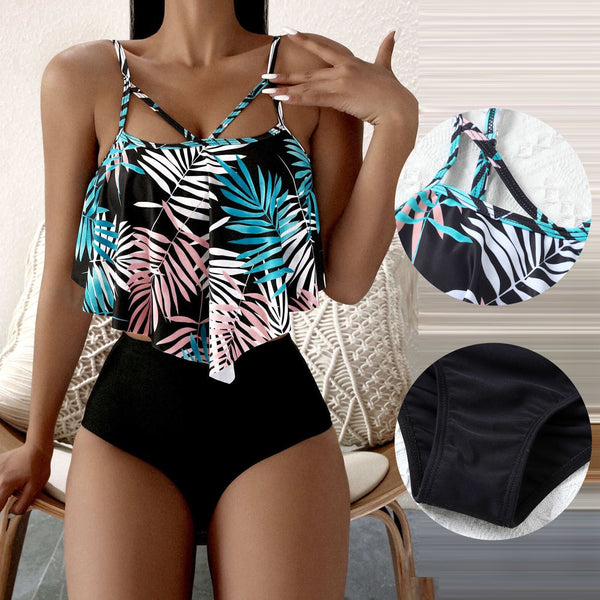 Women Leaf Print Swimsuit