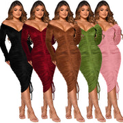 Velvet V-neck Maxi Dress