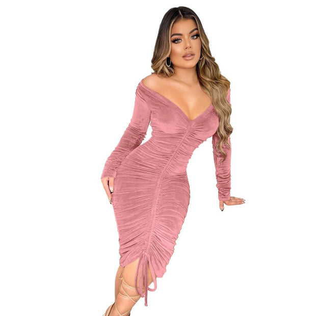 Velvet V-neck Maxi Dress